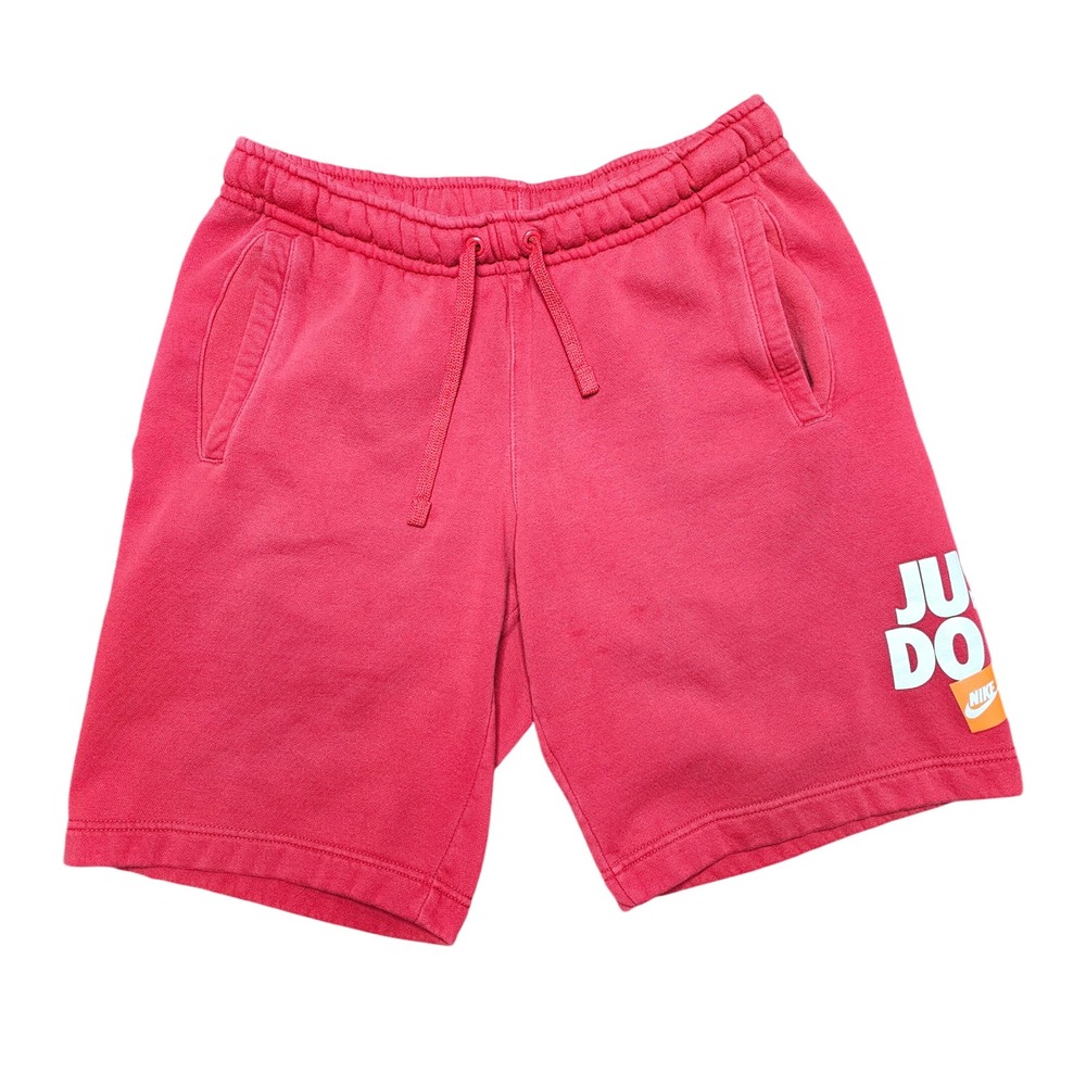 Nike Sportswear Men's Small Red Just Do It Graphic Fleece Athletic Shorts Casual